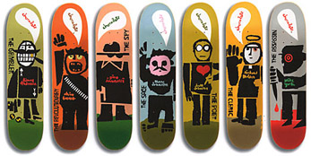 Chocolat Skateboards featuring the art of Evan Hecox