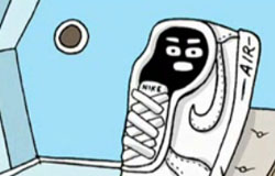 Still from 'Rodney And Geoffrey visit Nike Air Force One in his Crystalline Lair'