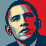 Obama print by Shepard Fairey